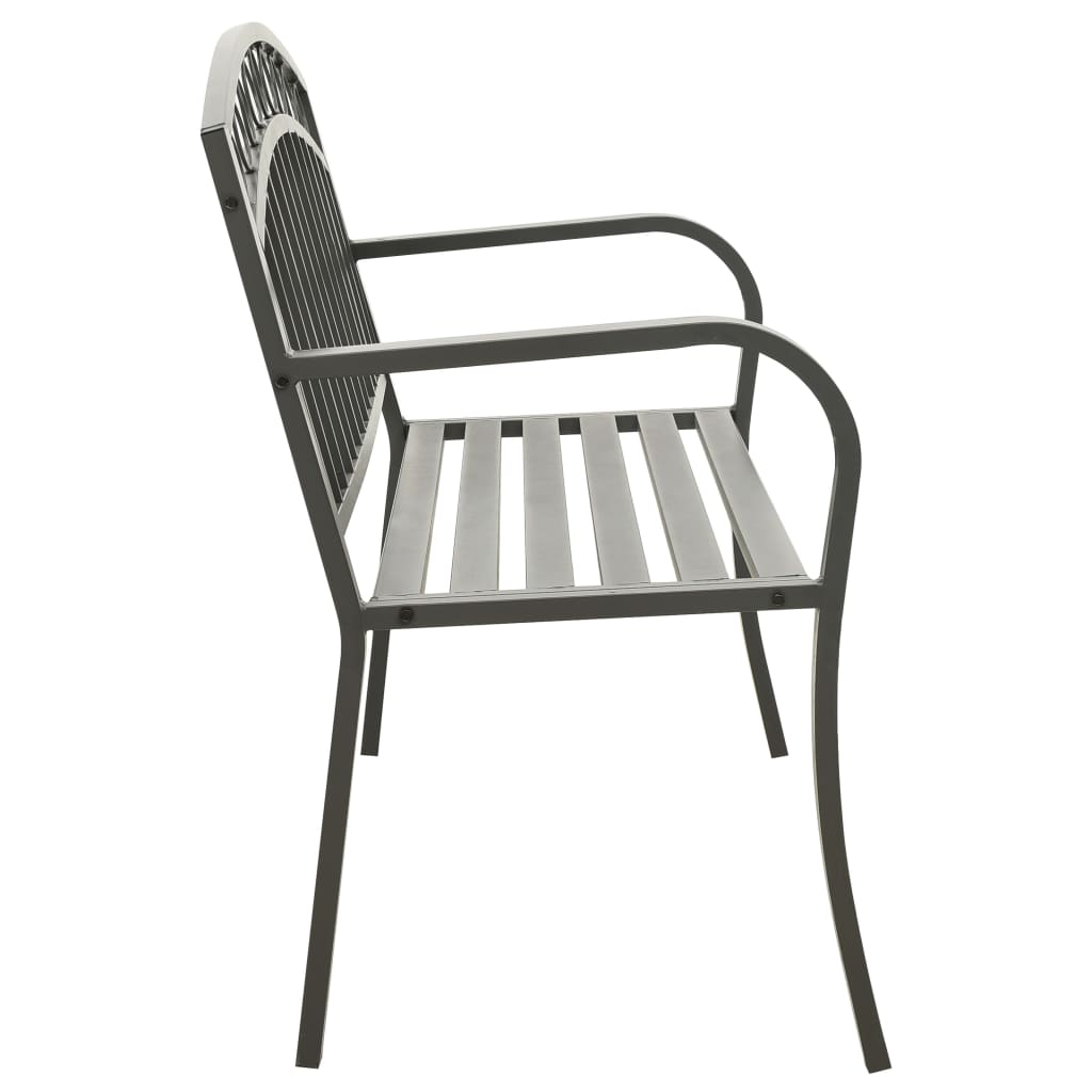 vidaXL Garden Bench Grey 120 cm Steel - 30646