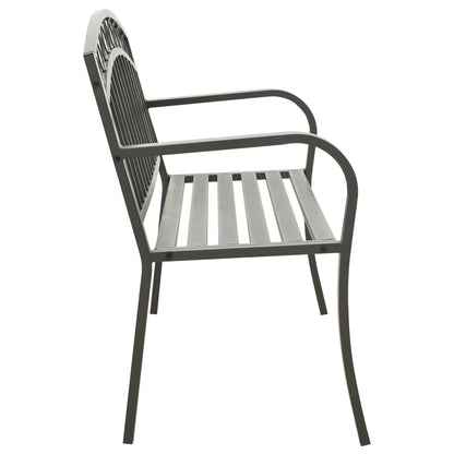 vidaXL Garden Bench Grey 120 cm Steel - 30646