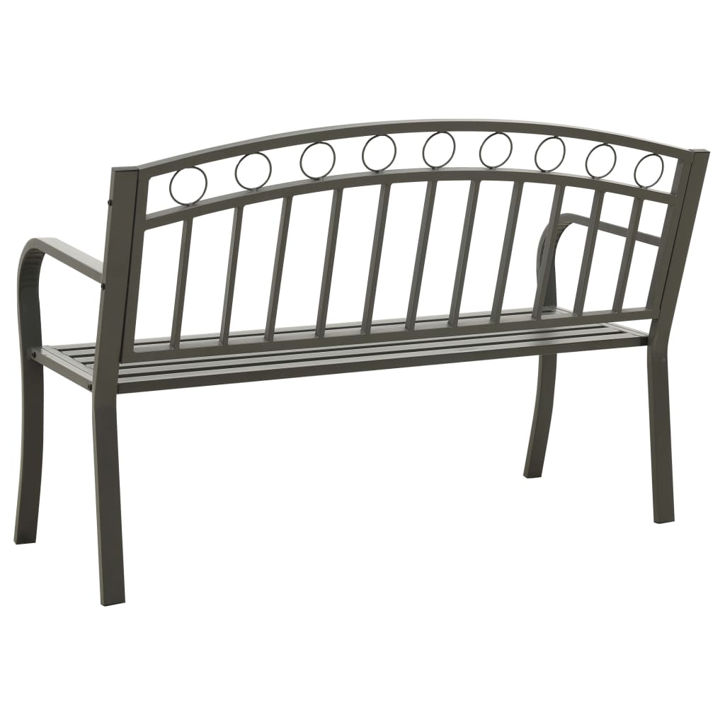 vidaXL Garden Bench Grey 120 cm Steel - 30646