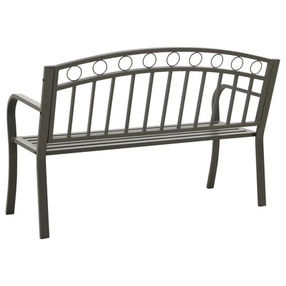 vidaXL Garden Bench Grey 120 cm Steel - 30646