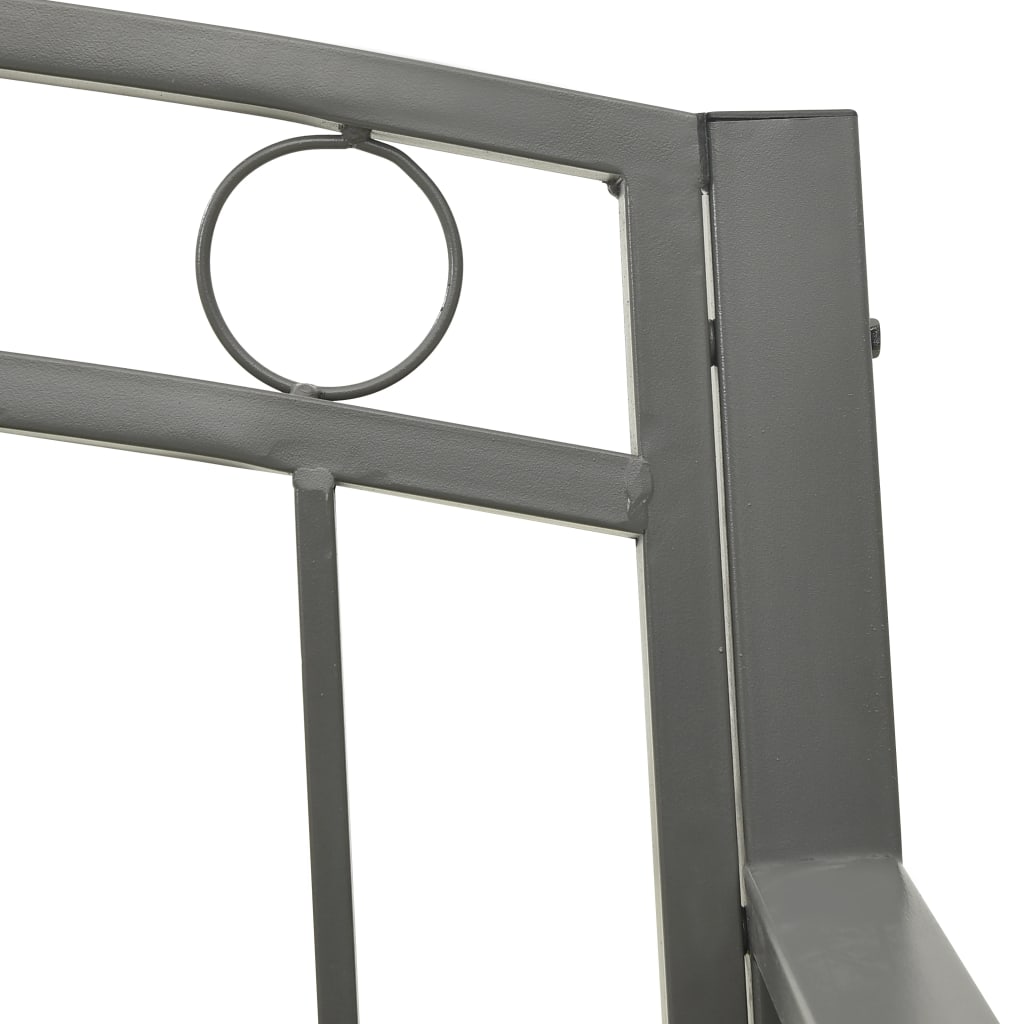 vidaXL Garden Bench Grey 120 cm Steel - 30646