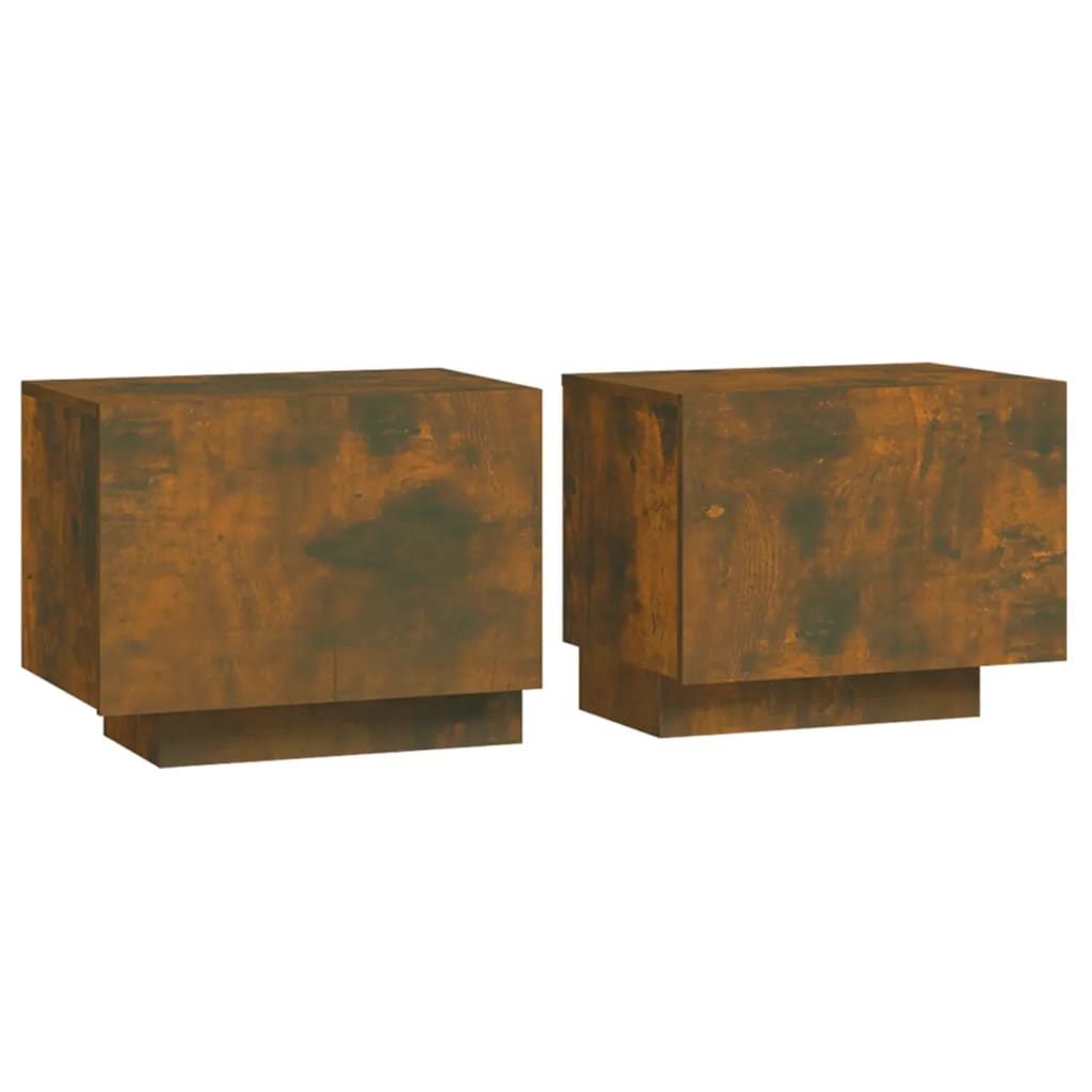 vidaXL Bedside Cabinet Smoked Oak 100x35x40 cm Engineered Wood - Brown