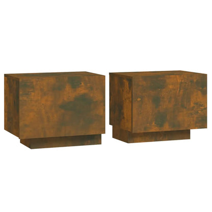 vidaXL Bedside Cabinet Smoked Oak 100x35x40 cm Engineered Wood - Brown