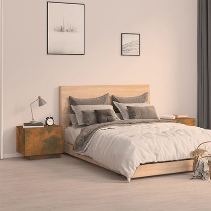 vidaXL Bedside Cabinet Smoked Oak 100x35x40 cm Engineered Wood - Brown