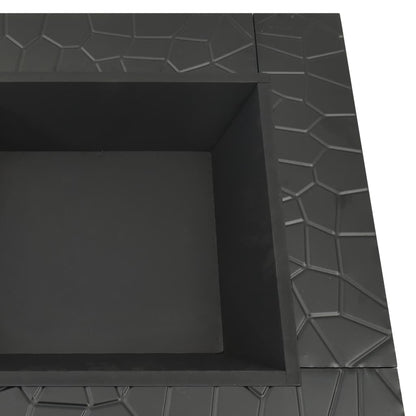 vidaXL Fire Pit with Poker 79x79x46.5 cm XXL Steel - Black - 10636