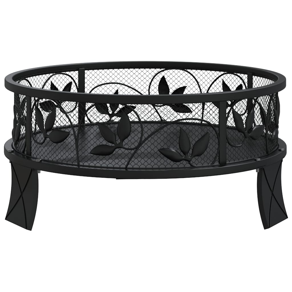 vidaXL Fire Pit with Poker 50 cm XXL Steel - Black