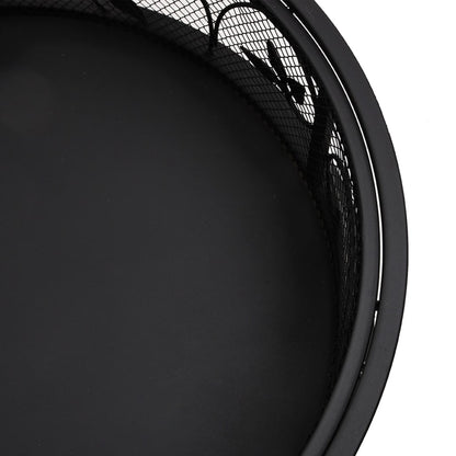 vidaXL Fire Pit with Poker 50 cm XXL Steel - Black