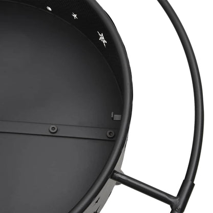 vidaXL Fire Pit with Poker 70 cm XXL Steel - Black