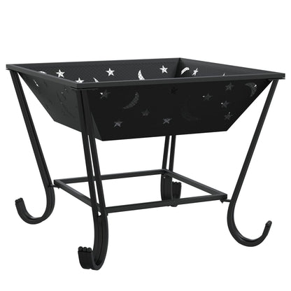 vidaXL Fire Pit with Poker 50 cm XXL Steel - Black - 10666