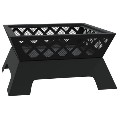 vidaXL Fire Pit with Poker 50 cm XXL Steel - Black - 10662