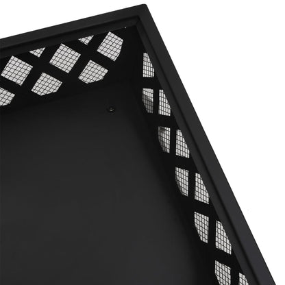 vidaXL Fire Pit with Poker 50 cm XXL Steel - Black - 10662