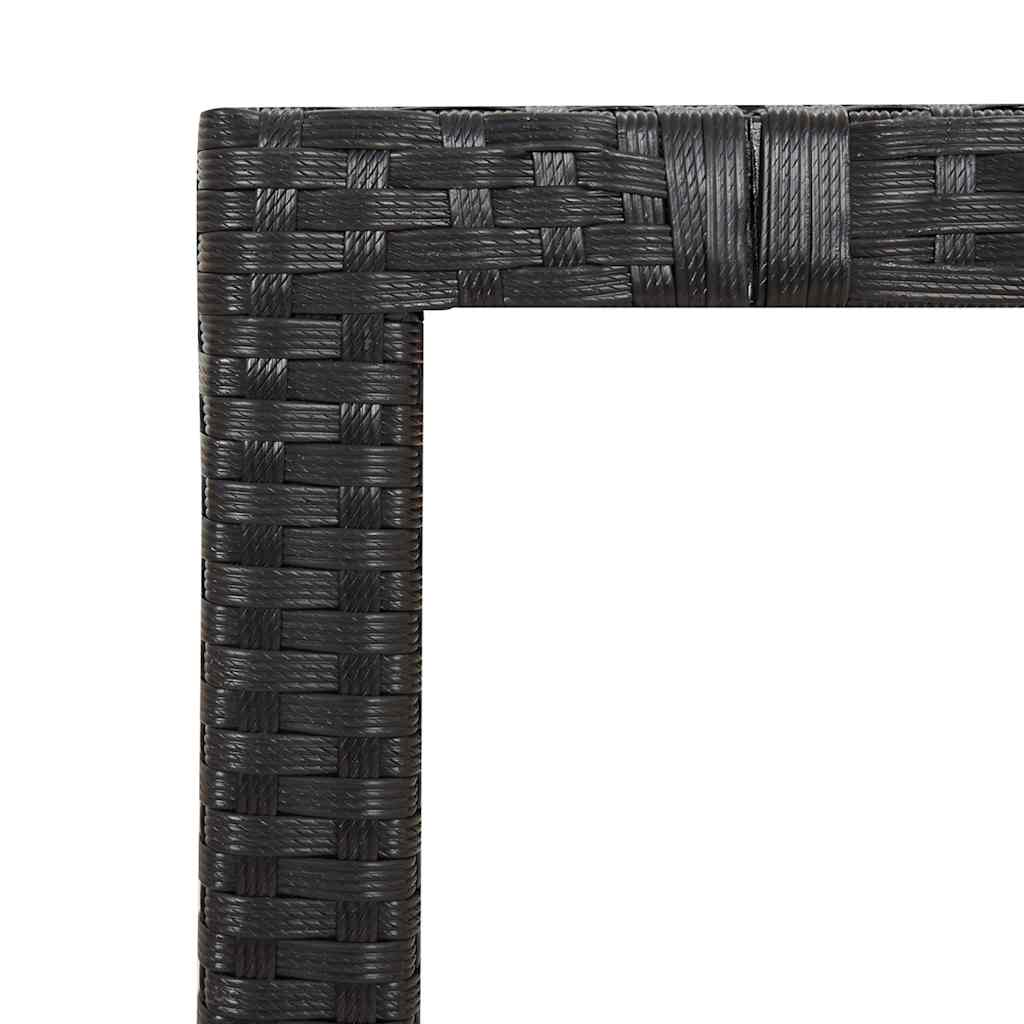 vidaXL Garden Table with Wooden Top Black Poly Rattan&Solid Wood Acacia - 90 x 90 x 75 cm
