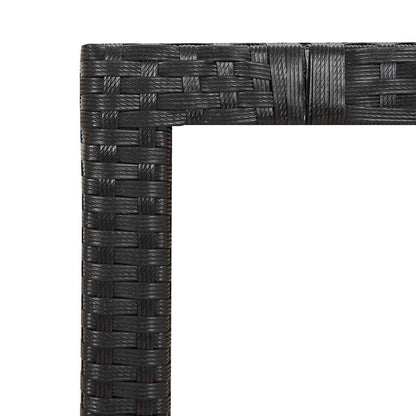 vidaXL Garden Table with Wooden Top Black Poly Rattan&Solid Wood Acacia - 90 x 90 x 75 cm