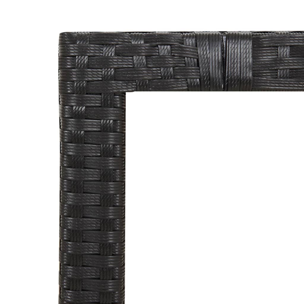 vidaXL Garden Table with Wooden Top Black Poly Rattan&Solid Wood Acacia - 150 x 90 x 75 cm