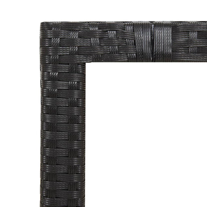 vidaXL Garden Table with Wooden Top Black Poly Rattan&Solid Wood Acacia - 150 x 90 x 75 cm