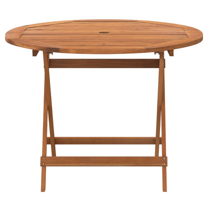 vidaXL Folding Garden Table Ø 90x75 cm Solid Wood Acacia - Brown