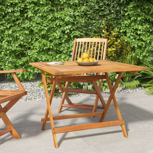 vidaXL Folding Garden Table 90x90x75 cm Solid Wood Acacia - Brown