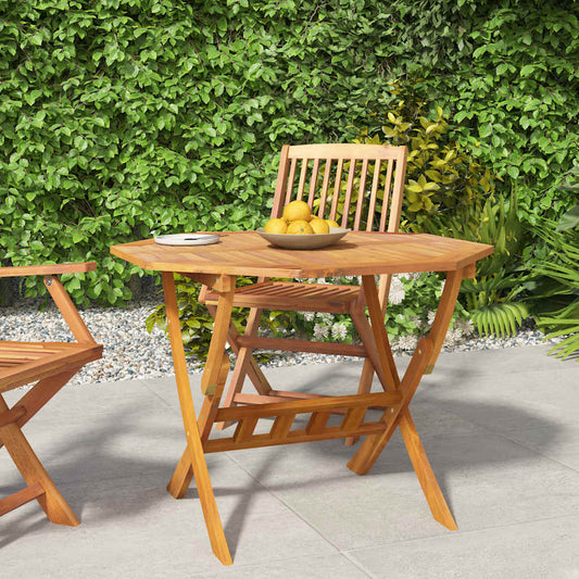 vidaXL Folding Garden Table 90x75 cm Solid Wood Acacia - Brown