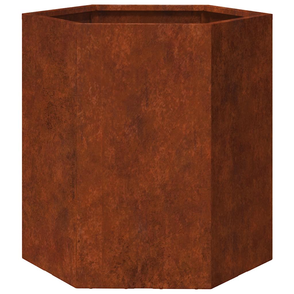 vidaXL Planter Rusty 40x40x45 cm Corten Steel - Brown - 46 x 40 x 45 cm