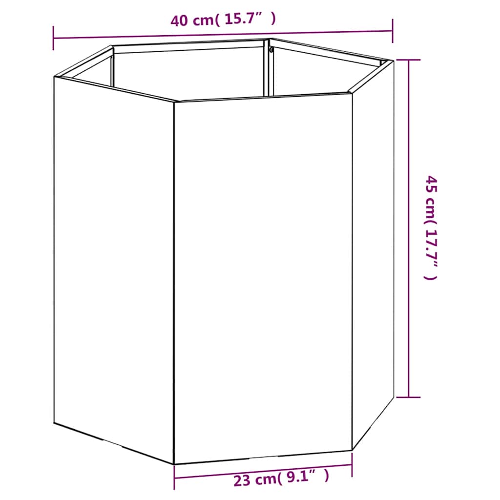 vidaXL Planter Rusty 40x40x45 cm Corten Steel - Brown - 46 x 40 x 45 cm