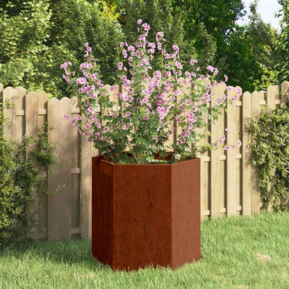 vidaXL Planter Rusty 40x40x45 cm Corten Steel - Brown - 46 x 40 x 45 cm