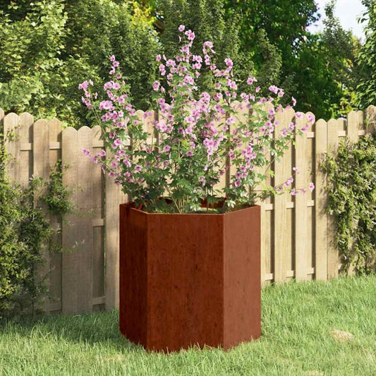 vidaXL Planter Rusty 40x40x45 cm Corten Steel - Brown - 46 x 40 x 45 cm