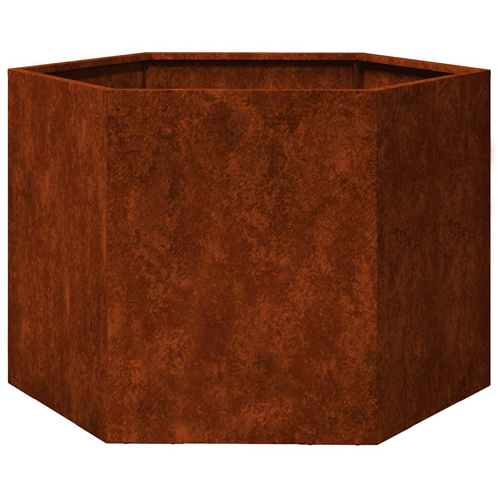 vidaXL Planter Rusty 60x60x45 cm Corten Steel - Brown - 69 x 60 x 45 cm