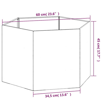 vidaXL Planter Rusty 60x60x45 cm Corten Steel - Brown - 69 x 60 x 45 cm