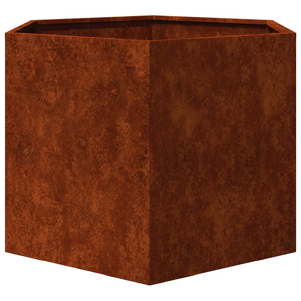 vidaXL Planter Rusty 60x60x45 cm Corten Steel - Brown - 69 x 60 x 45 cm