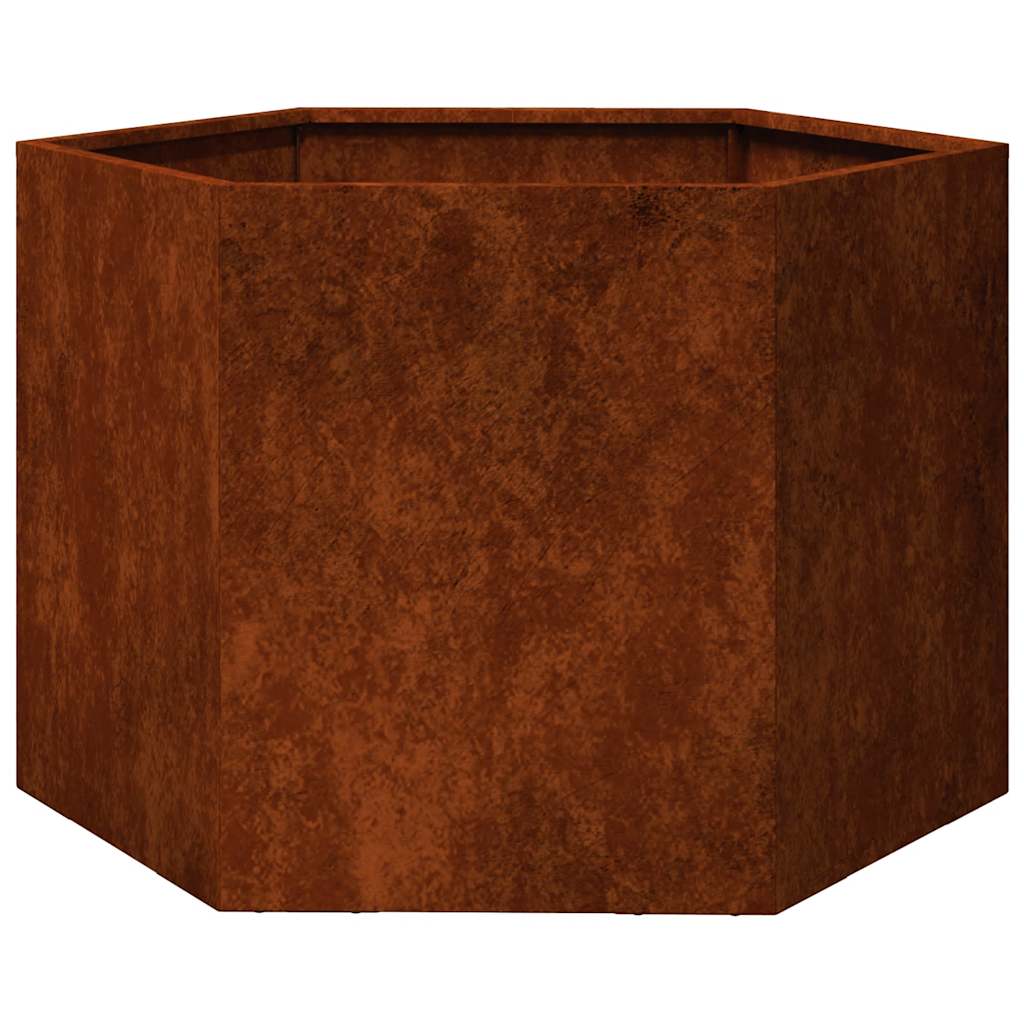 vidaXL Planter Rusty 60x60x45 cm Corten Steel - Brown - 69 x 60 x 45 cm