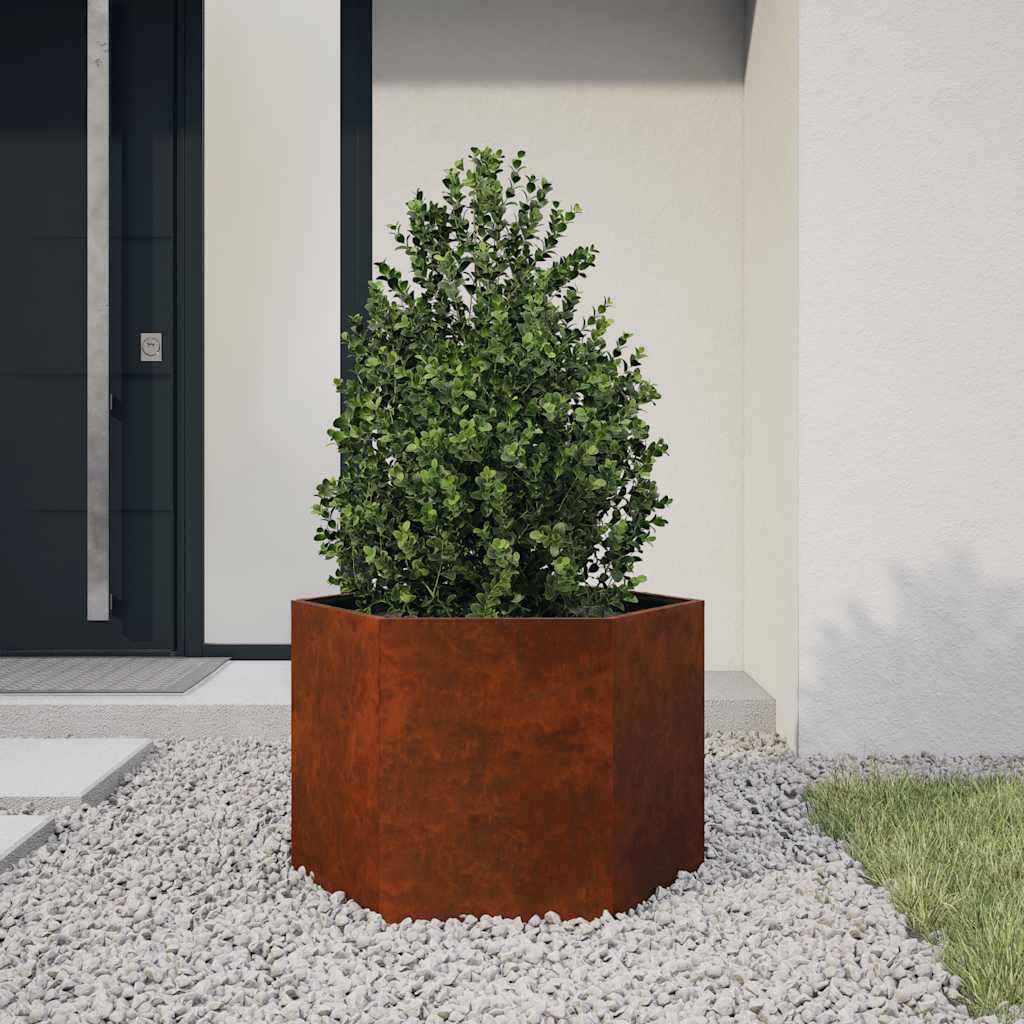 vidaXL Planter Rusty 60x60x45 cm Corten Steel - Brown - 69 x 60 x 45 cm