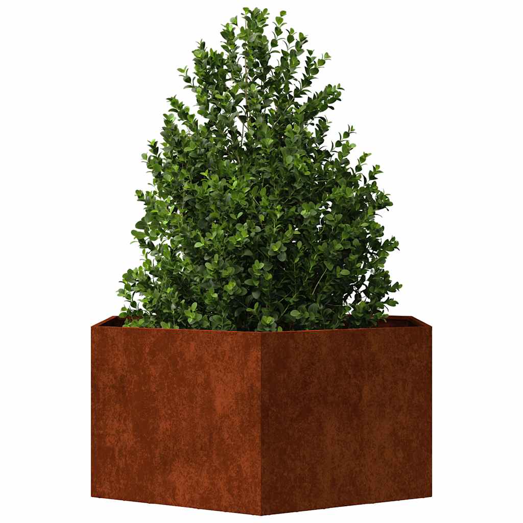 vidaXL Planter Rusty 90x90x45 cm Corten Steel - Brown - 104 x 90 x 45 cm