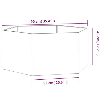 vidaXL Planter Rusty 90x90x45 cm Corten Steel - Brown - 104 x 90 x 45 cm