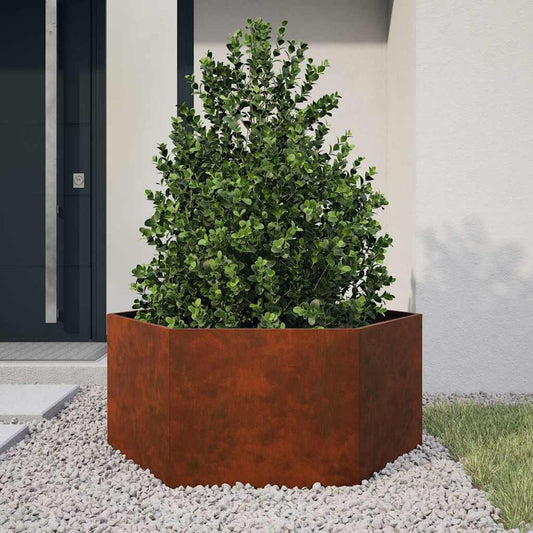 vidaXL Planter Rusty 90x90x45 cm Corten Steel - Brown - 104 x 90 x 45 cm