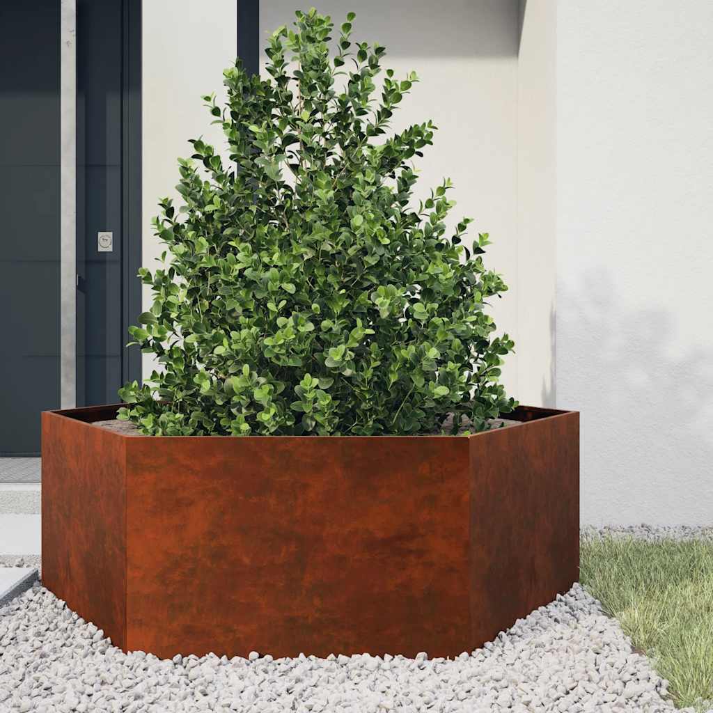vidaXL Planter Rusty 138x120x45 cm Corten Steel - Brown