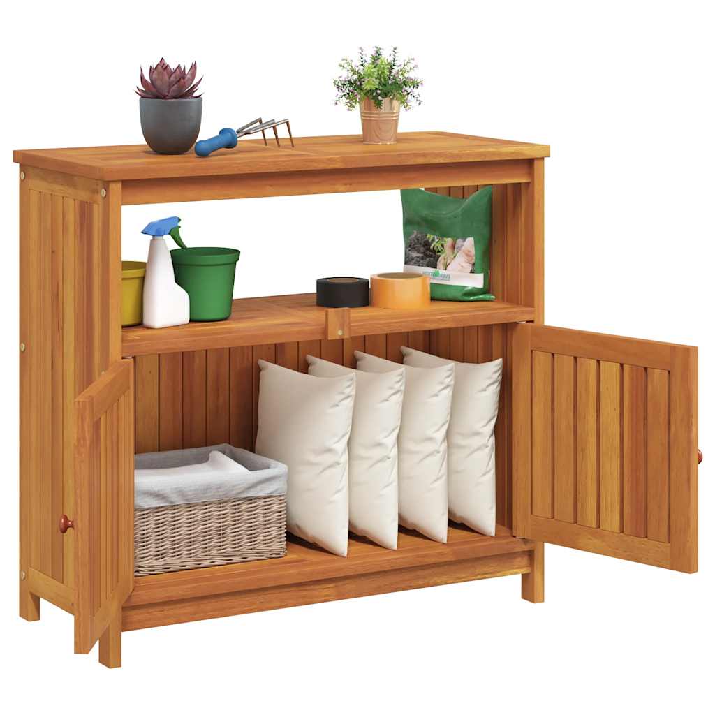 vidaXL Garden Console Table 80x35x75 cm Solid Wood Acacia - Brown