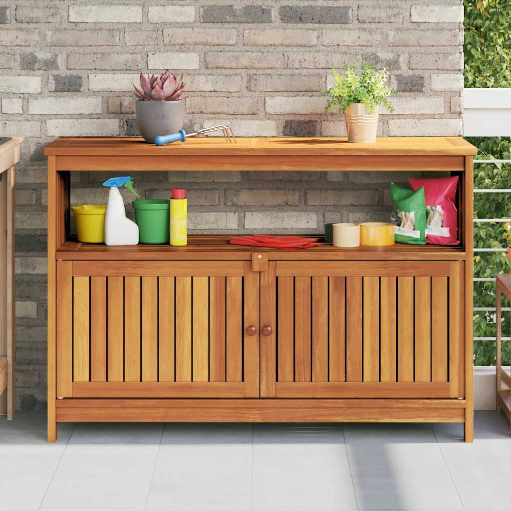 vidaXL Garden Console Table 110x35x75 cm Solid Wood Acacia - Brown