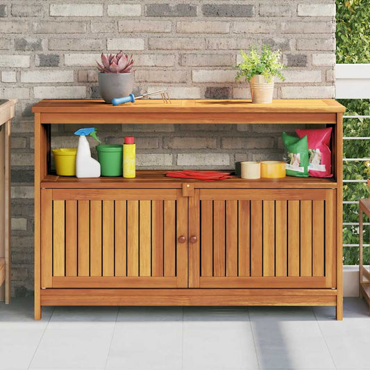 vidaXL Garden Console Table 110x35x75 cm Solid Wood Acacia - Brown