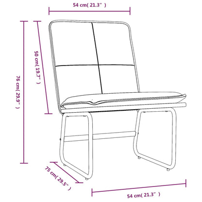 vidaXL Lounge Chair Cappuccino 54x75x76 cm Faux Leather - Brown