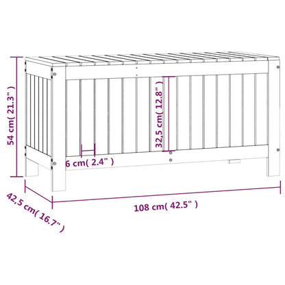 vidaXL Garden Storage Box 108x42.5x54 cm Solid Wood Pine - Brown