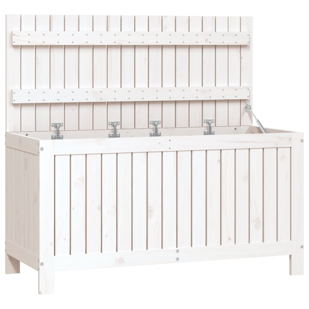 vidaXL Garden Storage Box White 115x49x60 cm Solid Wood Pine