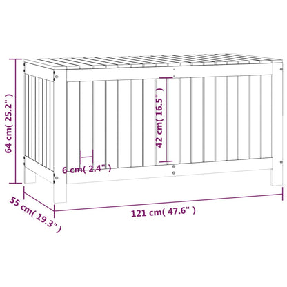 vidaXL Garden Storage Box 121x55x64 cm Solid Wood Pine - Brown