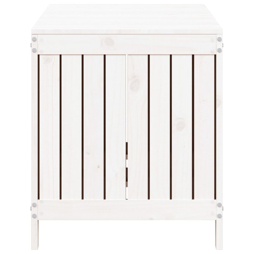 vidaXL Garden Storage Box White 121x55x64 cm Solid Wood Pine