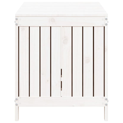 vidaXL Garden Storage Box White 121x55x64 cm Solid Wood Pine