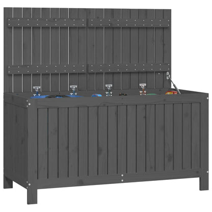 vidaXL Garden Storage Box Grey 121x55x64 cm Solid Wood Pine