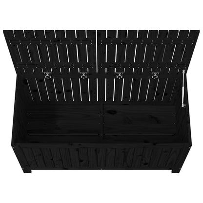 vidaXL Garden Storage Box Black 121x55x64 cm Solid Wood Pine