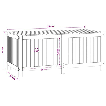 vidaXL Garden Storage Box | Natural Wood | Solid Pine Wood | Large - Brown - 147 x 68 x 64 cm
