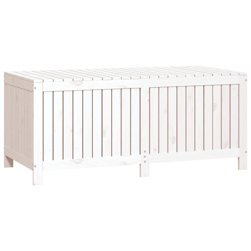 vidaXL Garden Storage Box | White | Solid Pine Wood | Medium - 147 x 68 x 64 cm