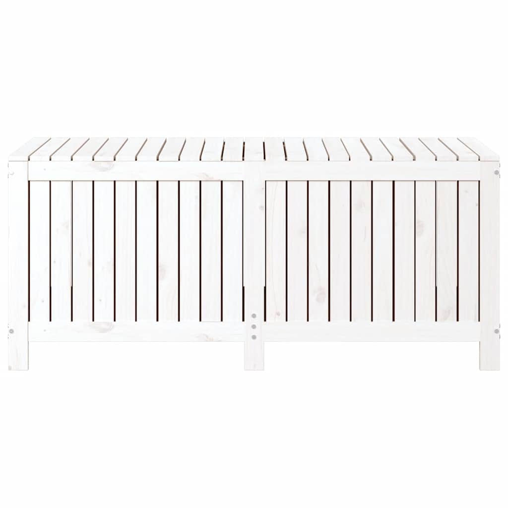 vidaXL Garden Storage Box | White | Solid Pine Wood | Medium - 147 x 68 x 64 cm