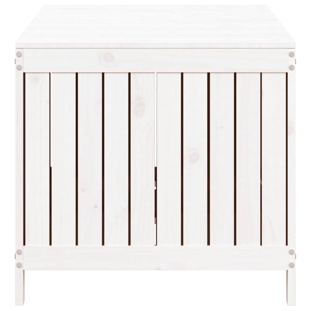 vidaXL Garden Storage Box | White | Solid Pine Wood | Medium - 147 x 68 x 64 cm